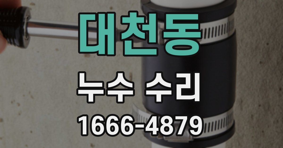대천동 누수 수리