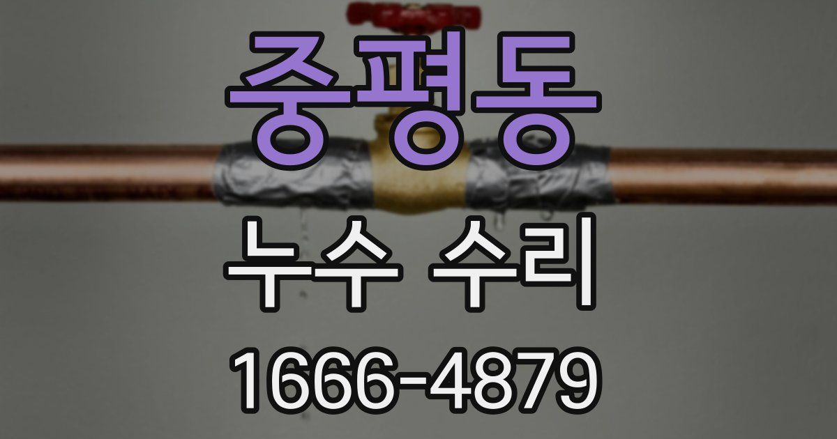 중평동 누수 수리