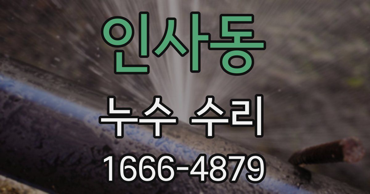 인사동 누수 수리