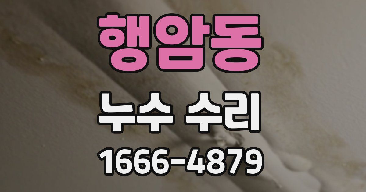 행암동 누수 수리