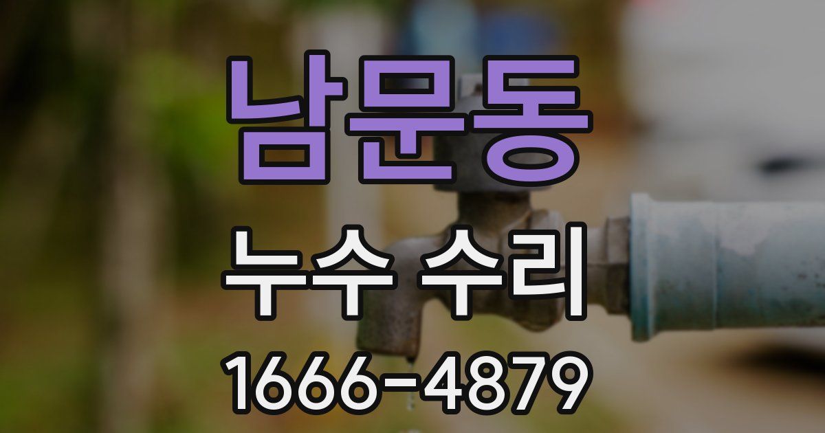 남문동 누수 수리