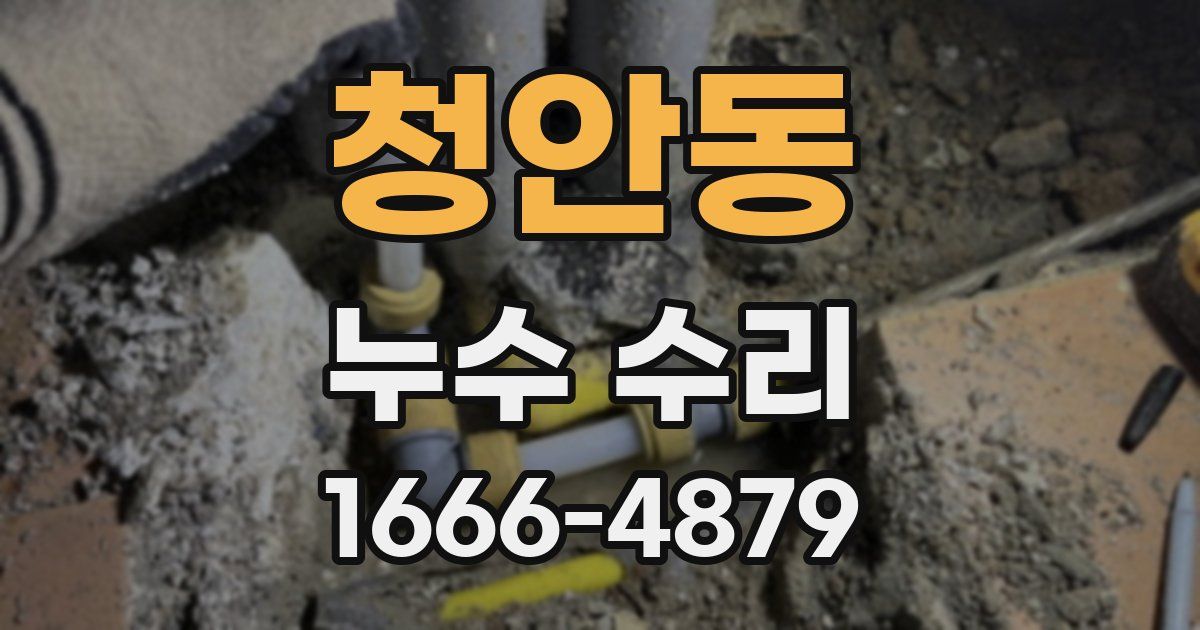 청안동 누수 수리