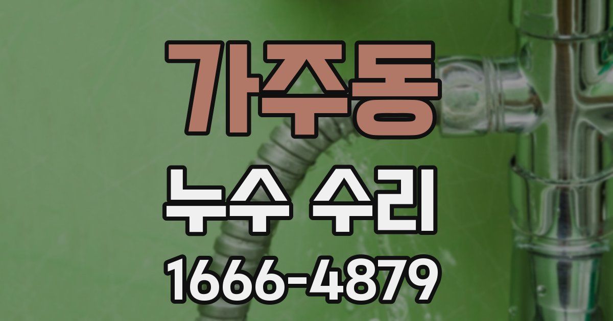 가주동 누수 수리