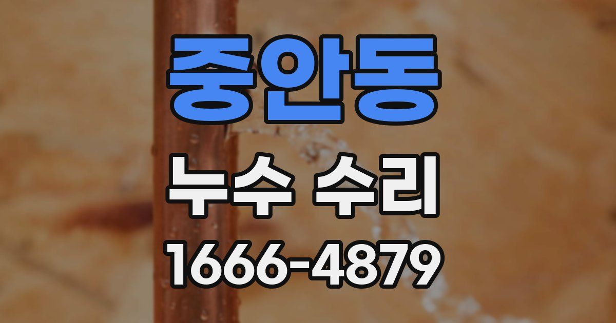 중안동 누수 수리