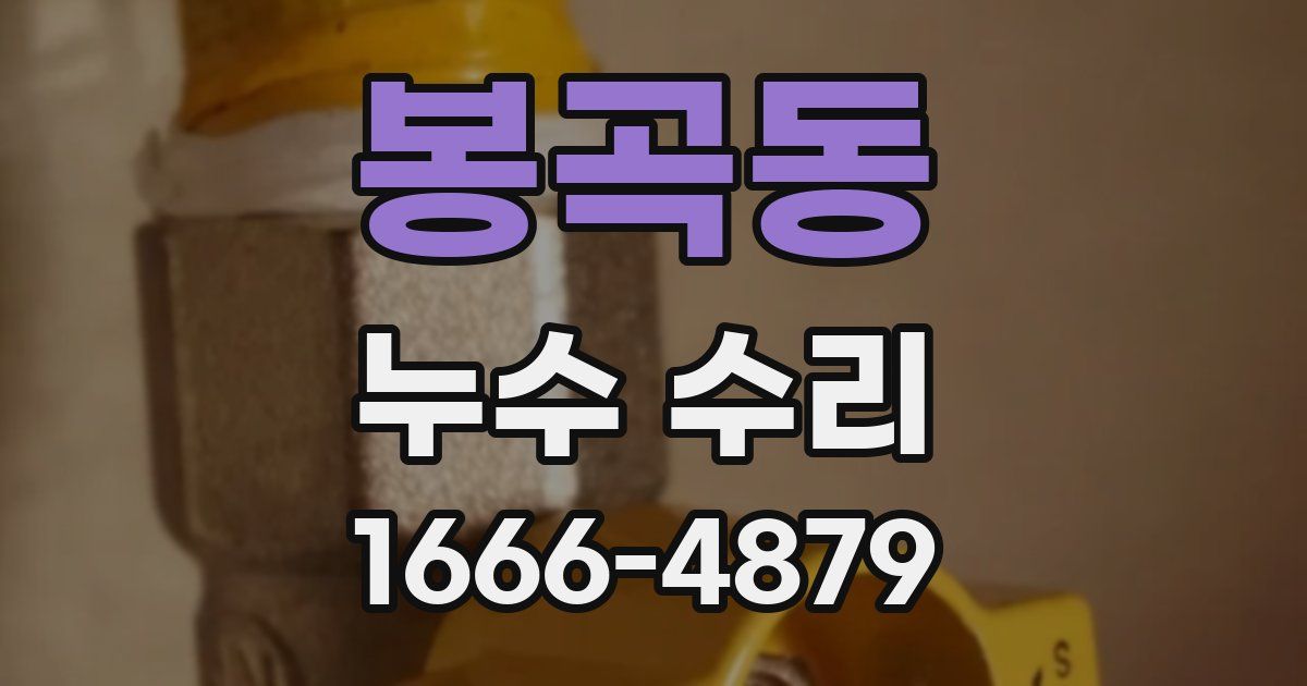 봉곡동 누수 수리