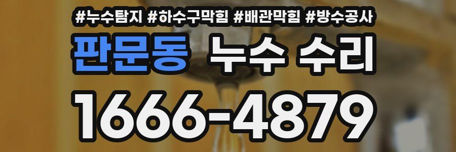 판문동 누수 수리