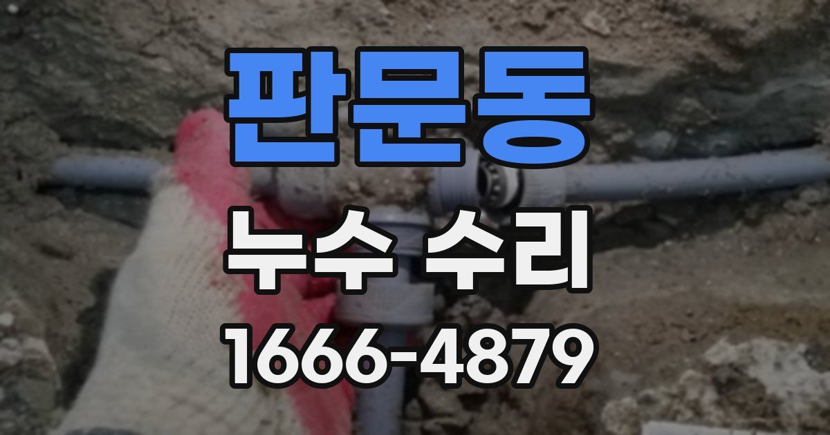 판문동 누수 수리
