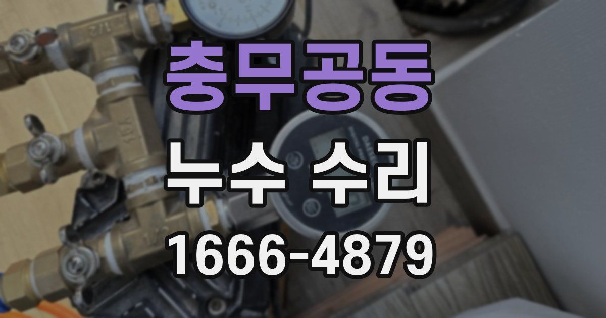 충무공동 누수 수리