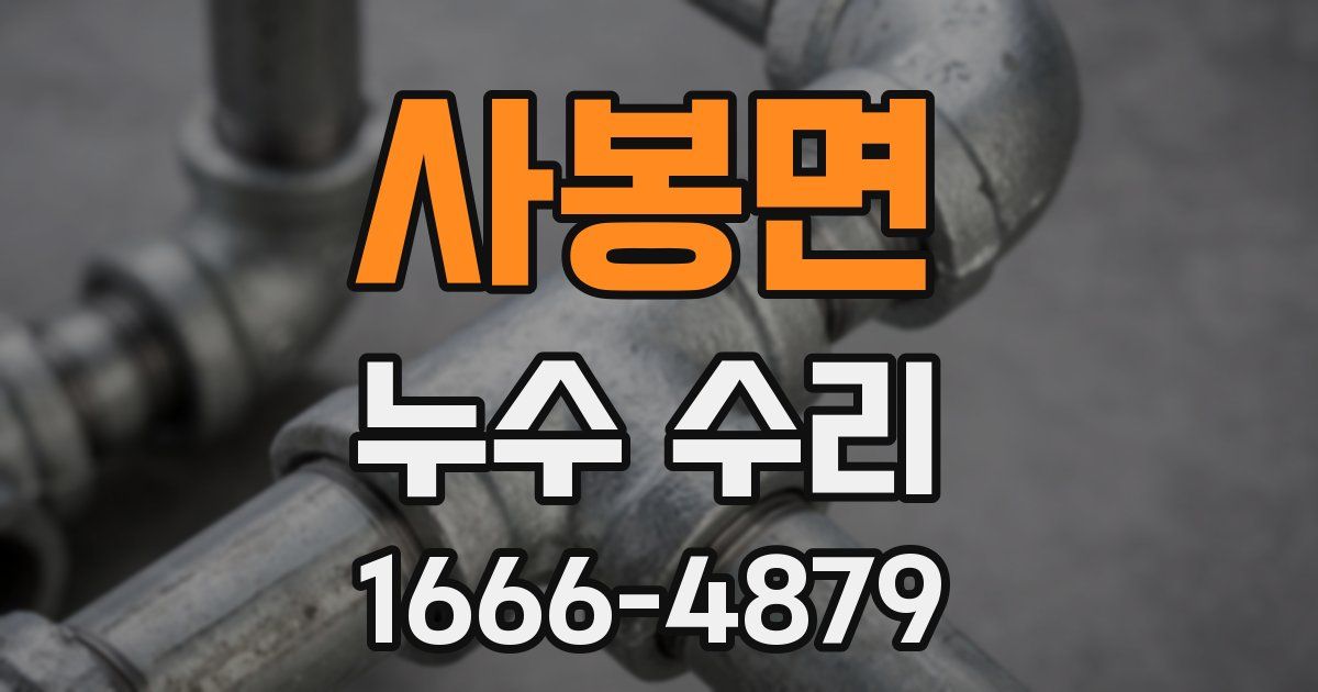 사봉면 누수 수리