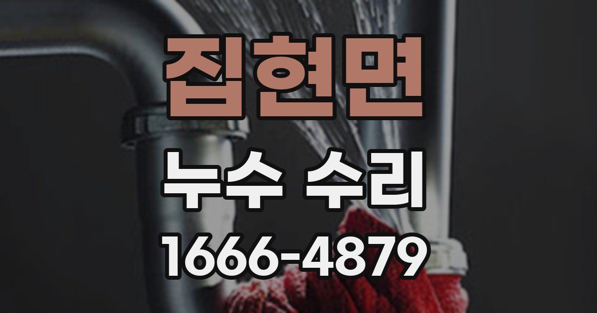 집현면 누수 수리