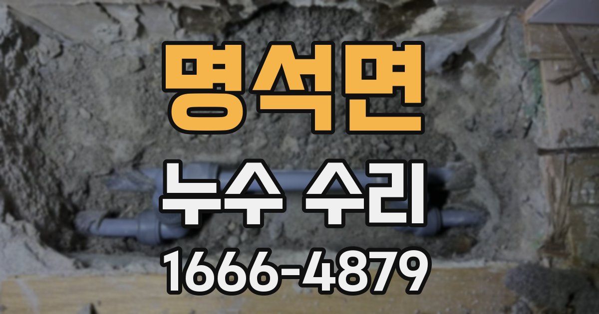 명석면 누수 수리