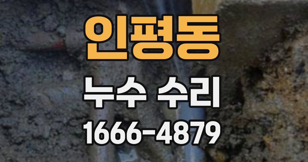 인평동 누수 수리
