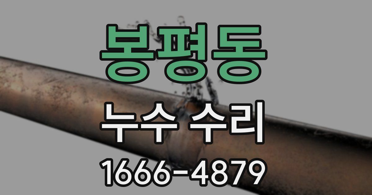 봉평동 누수 수리