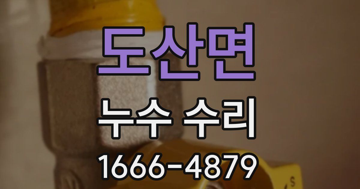 도산면 누수 수리