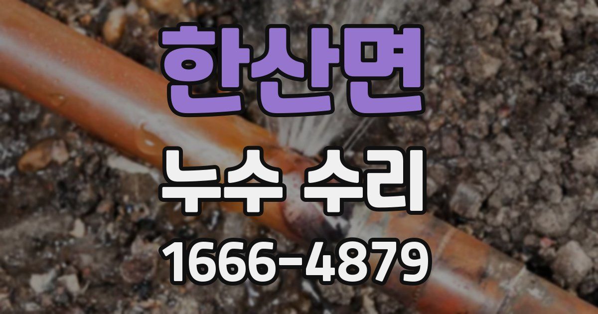 한산면 누수 수리