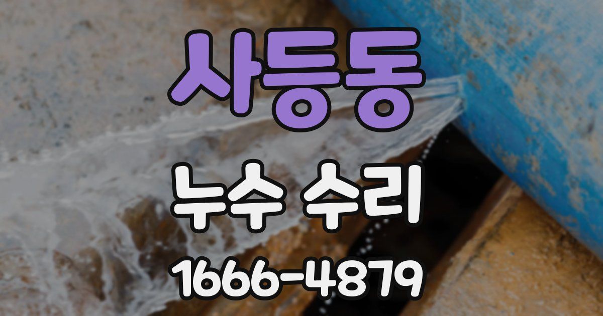 사등동 누수 수리