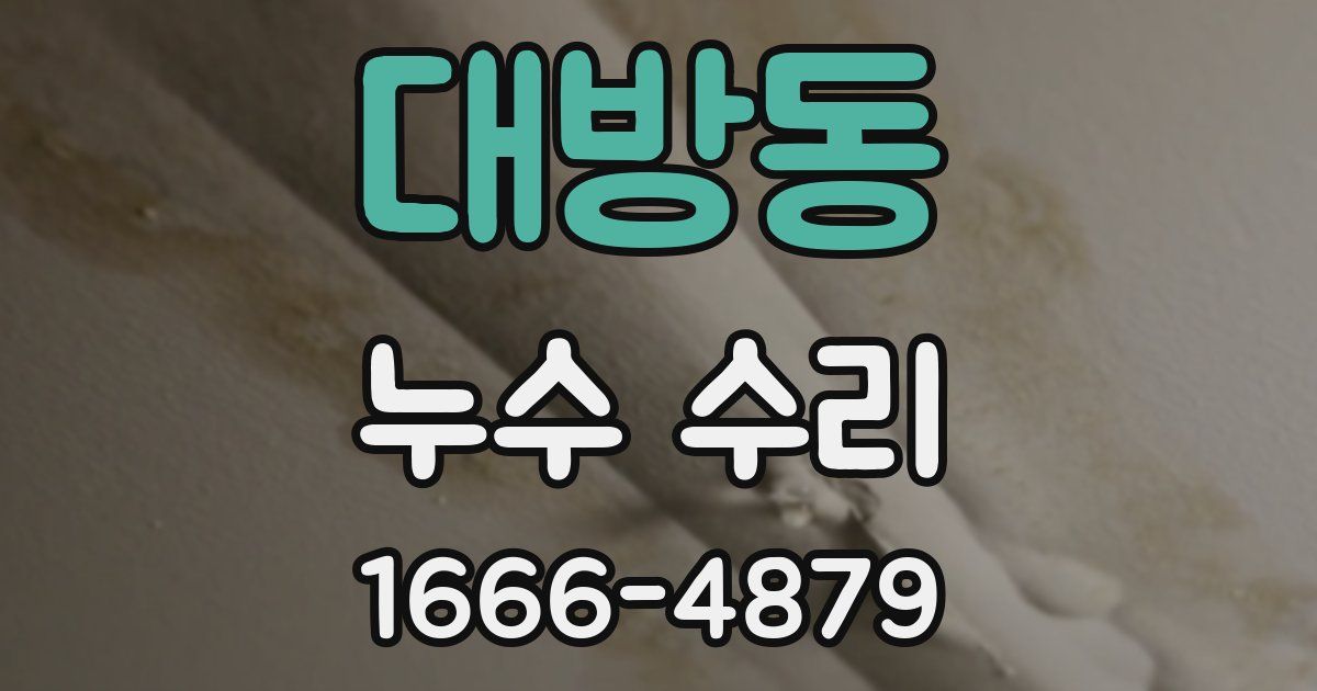 대방동 누수 수리