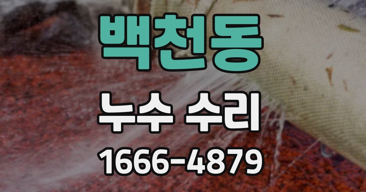 백천동 누수 수리