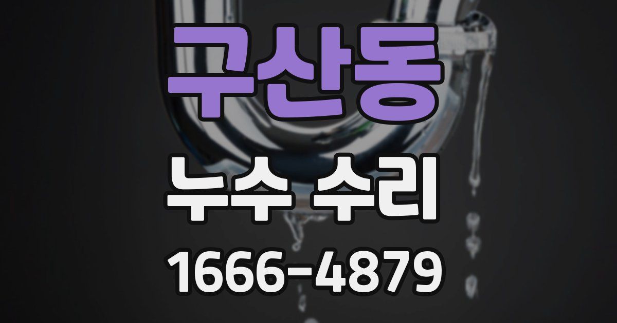 구산동 누수 수리