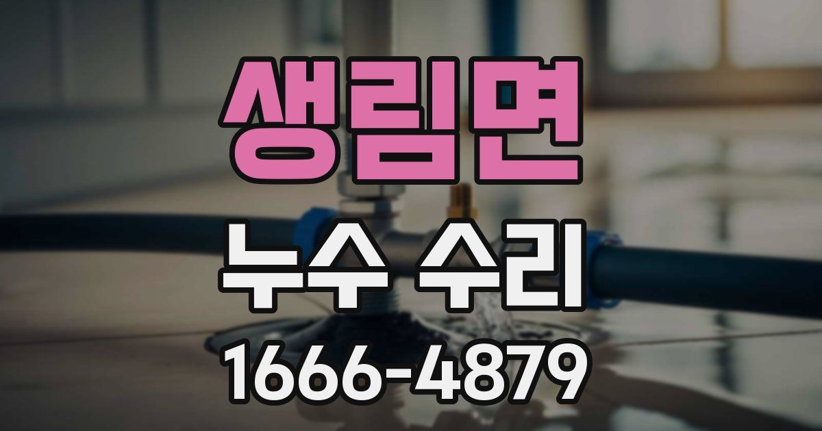생림면 누수 수리
