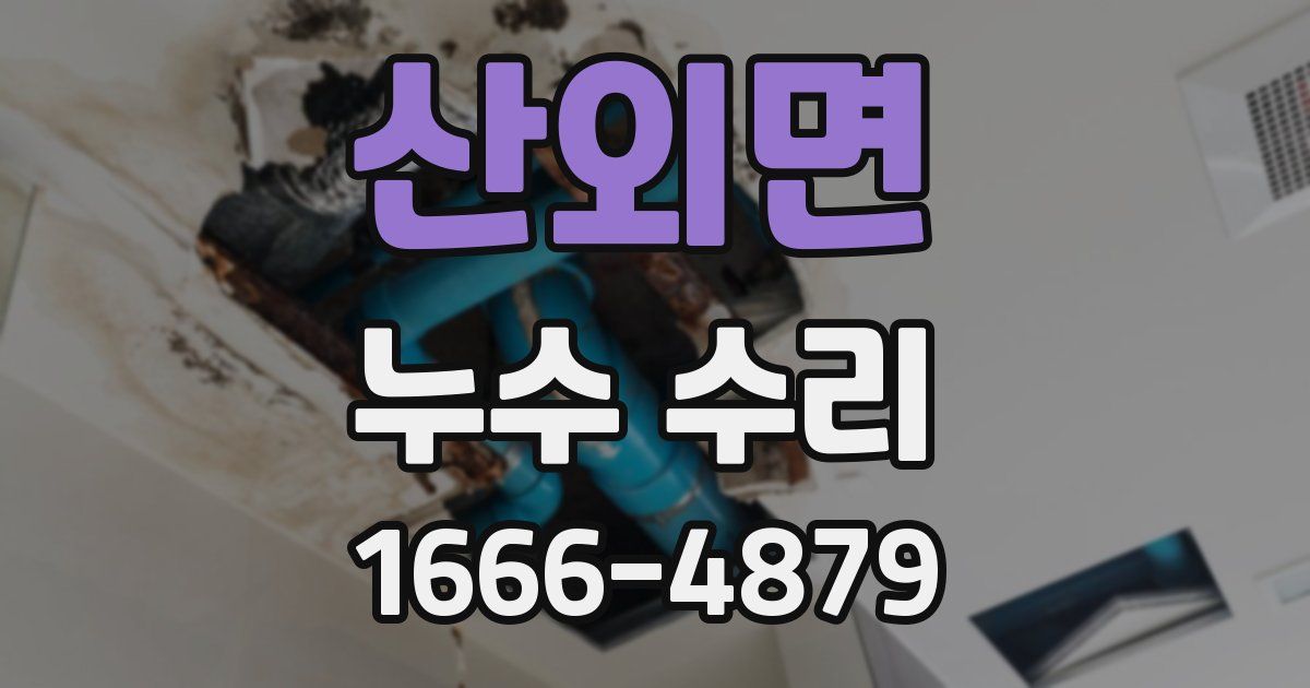 산외면 누수 수리