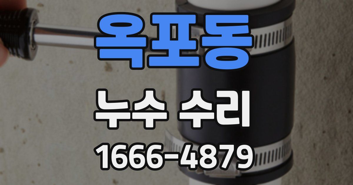 옥포동 누수 수리