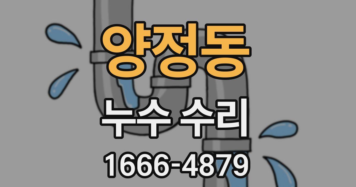 양정동 누수 수리