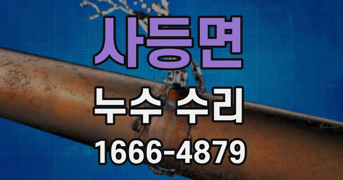 사등면 누수 수리