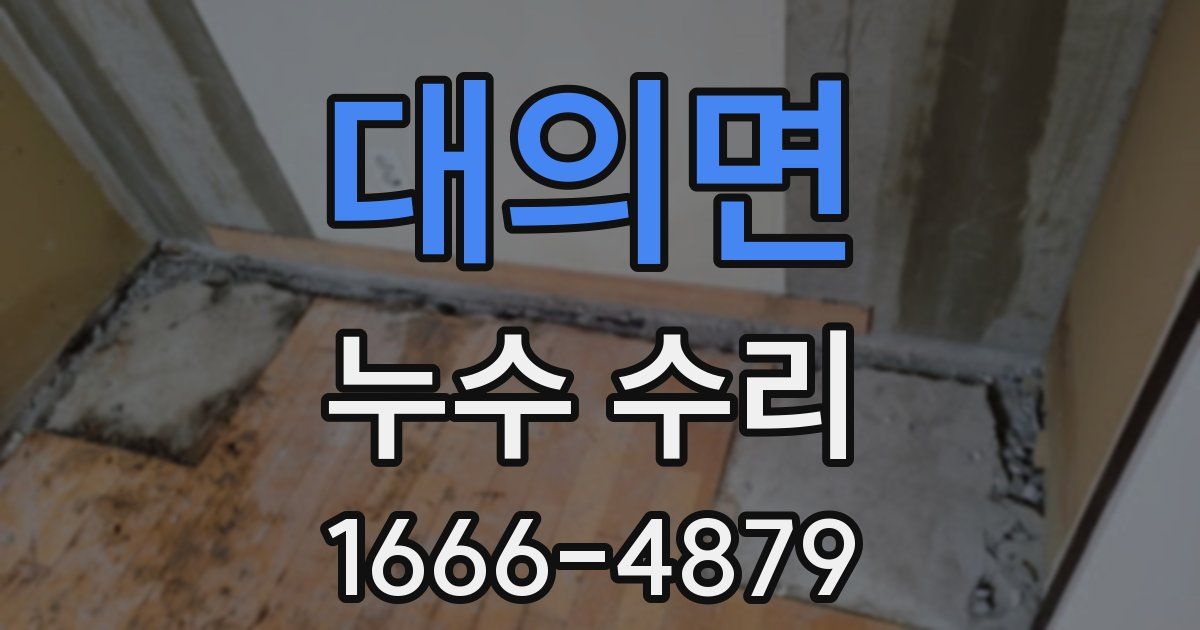 대의면 누수 수리