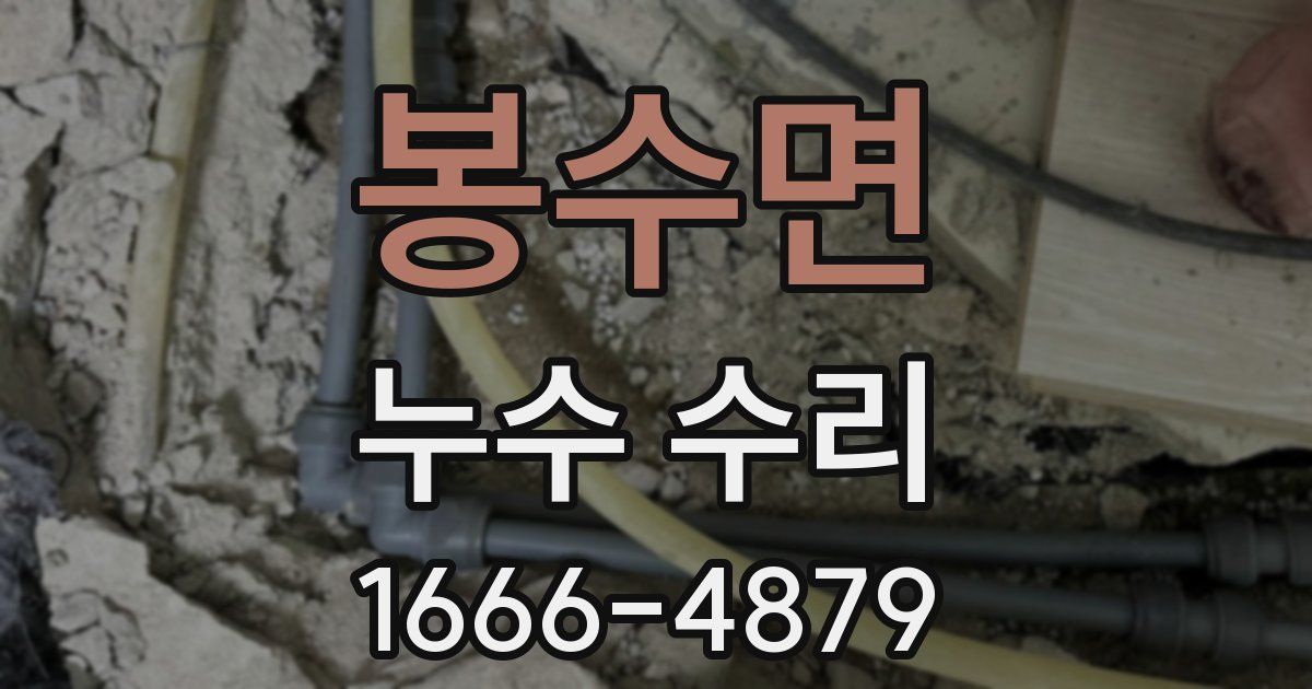 봉수면 누수 수리