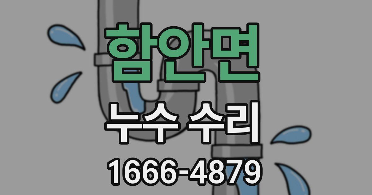함안면 누수 수리