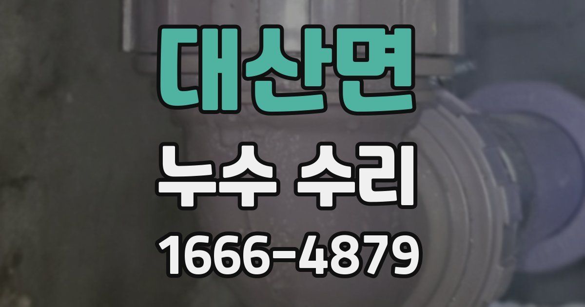 대산면 누수 수리