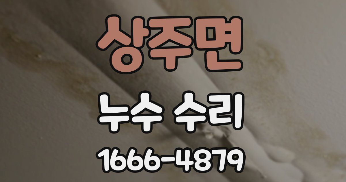 상주면 누수 수리