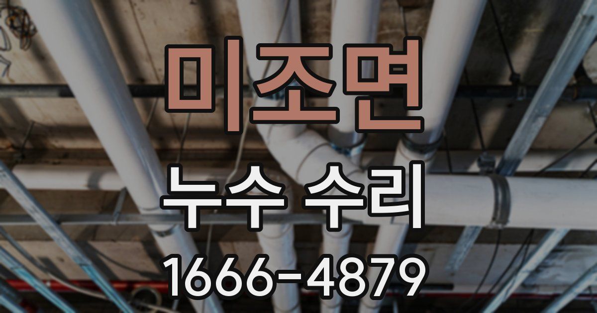 미조면 누수 수리