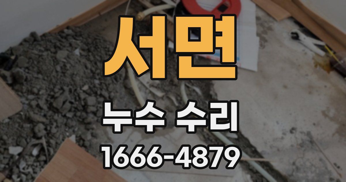 서면 누수 수리