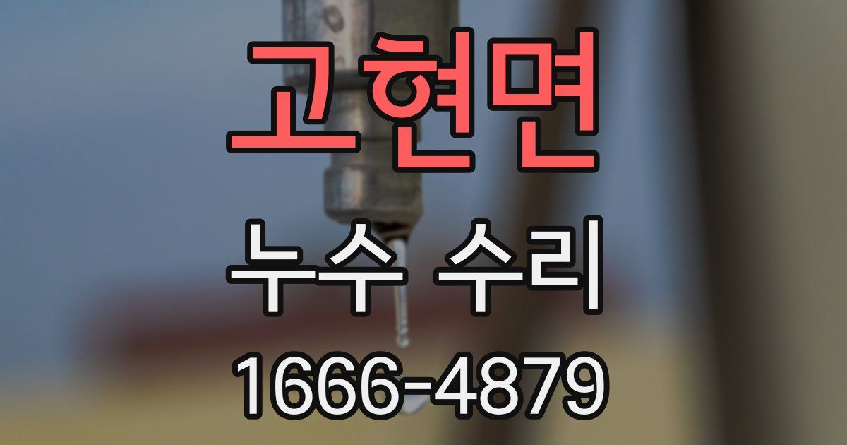 고현면 누수 수리