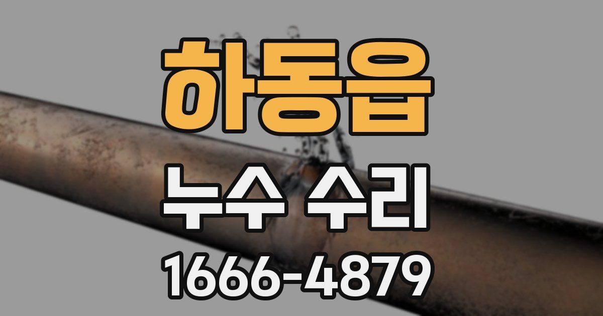 하동읍 누수 수리