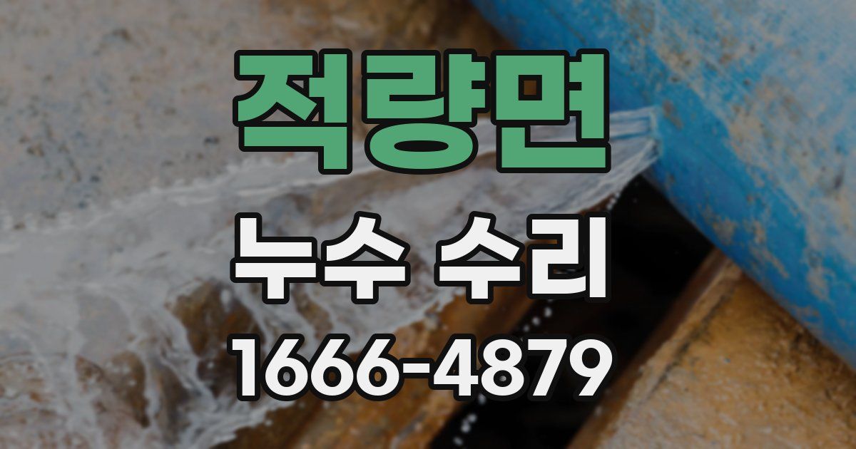 적량면 누수 수리
