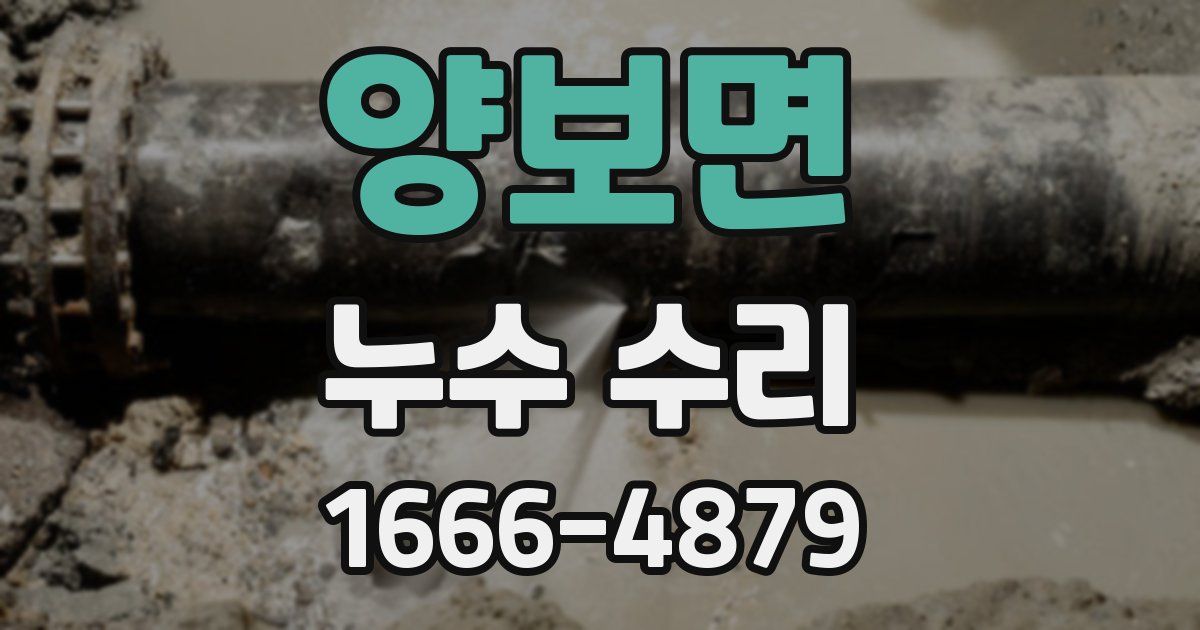 양보면 누수 수리