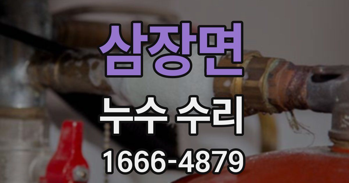 삼장면 누수 수리
