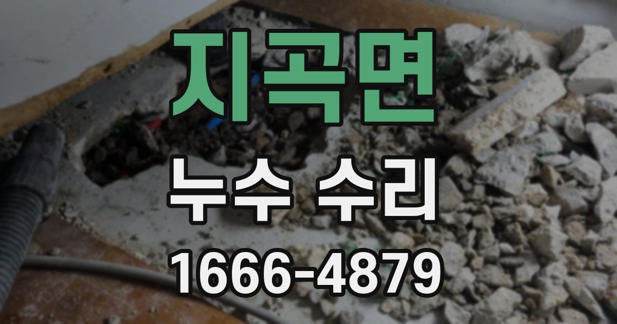 지곡면 누수 수리