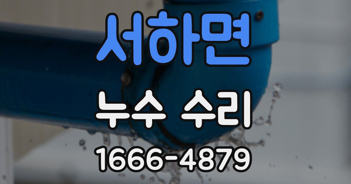 서하면 누수 수리