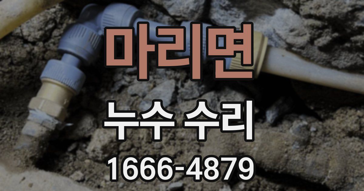 마리면 누수 수리
