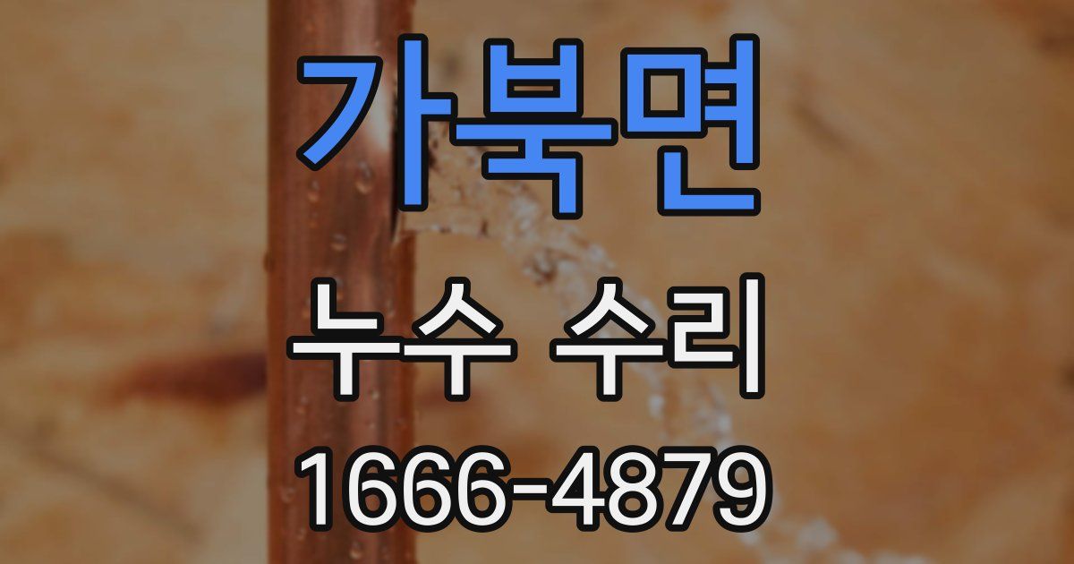 가북면 누수 수리