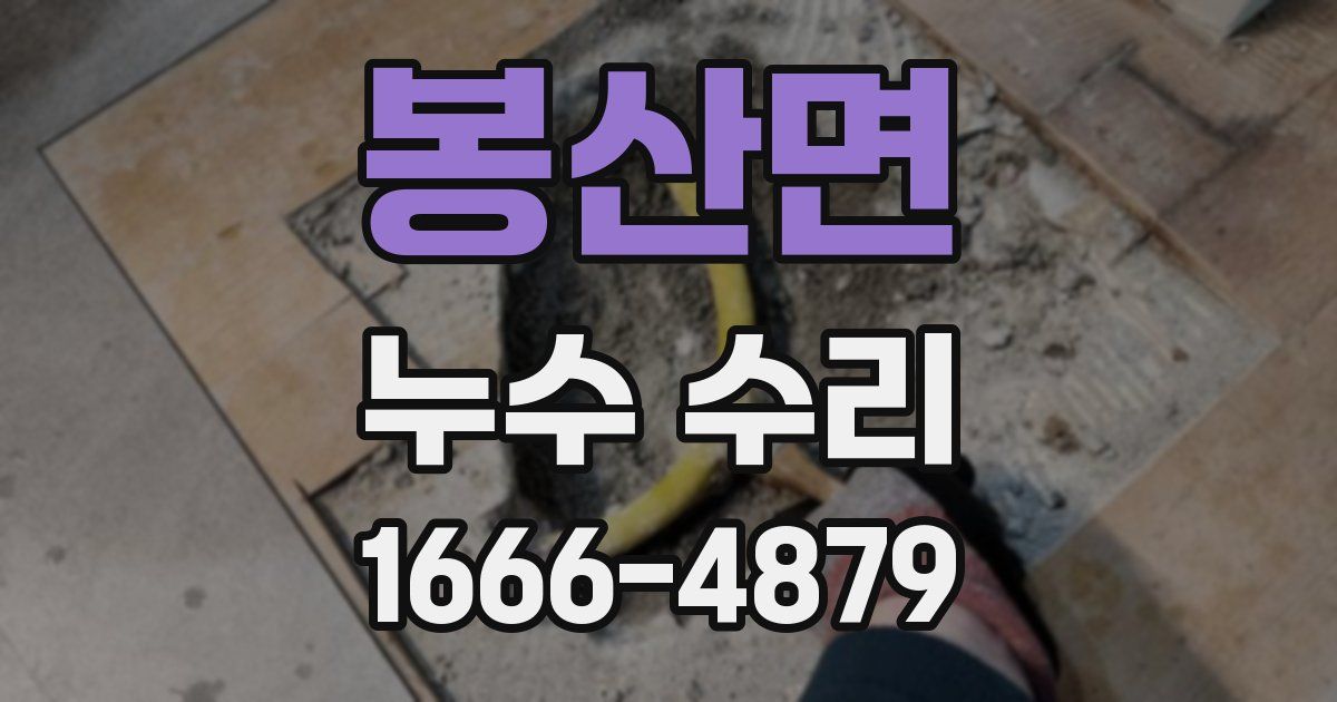 봉산면 누수 수리