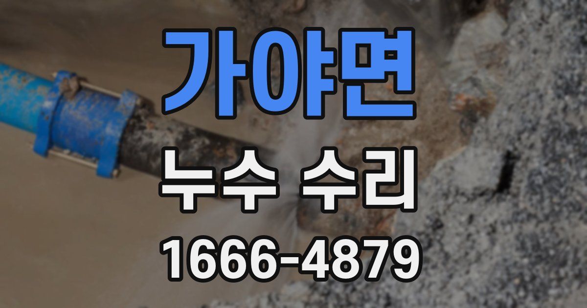 가야면 누수 수리