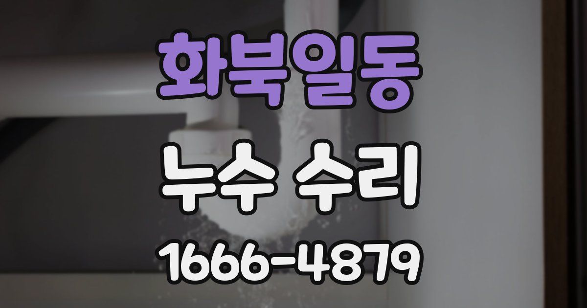 화북일동 누수 수리