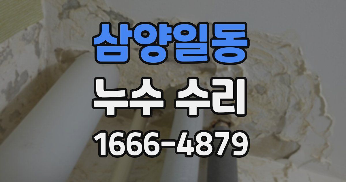 삼양일동 누수 수리