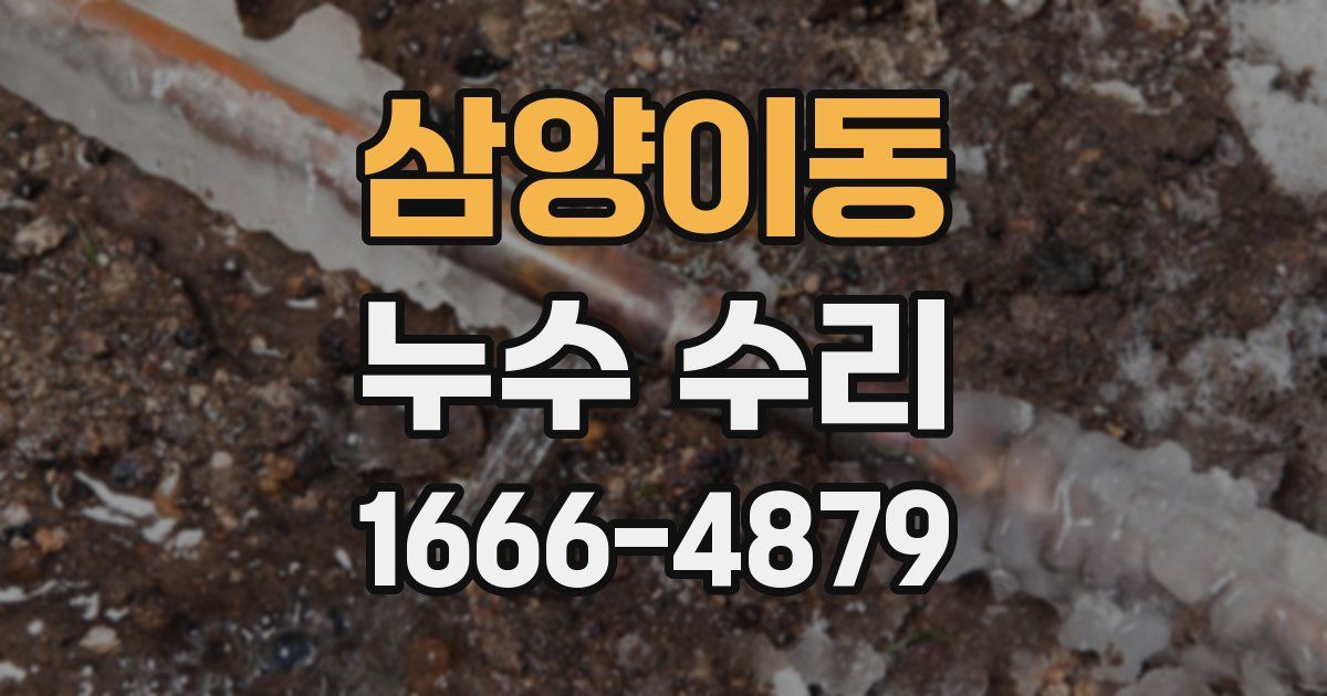삼양이동 누수 수리