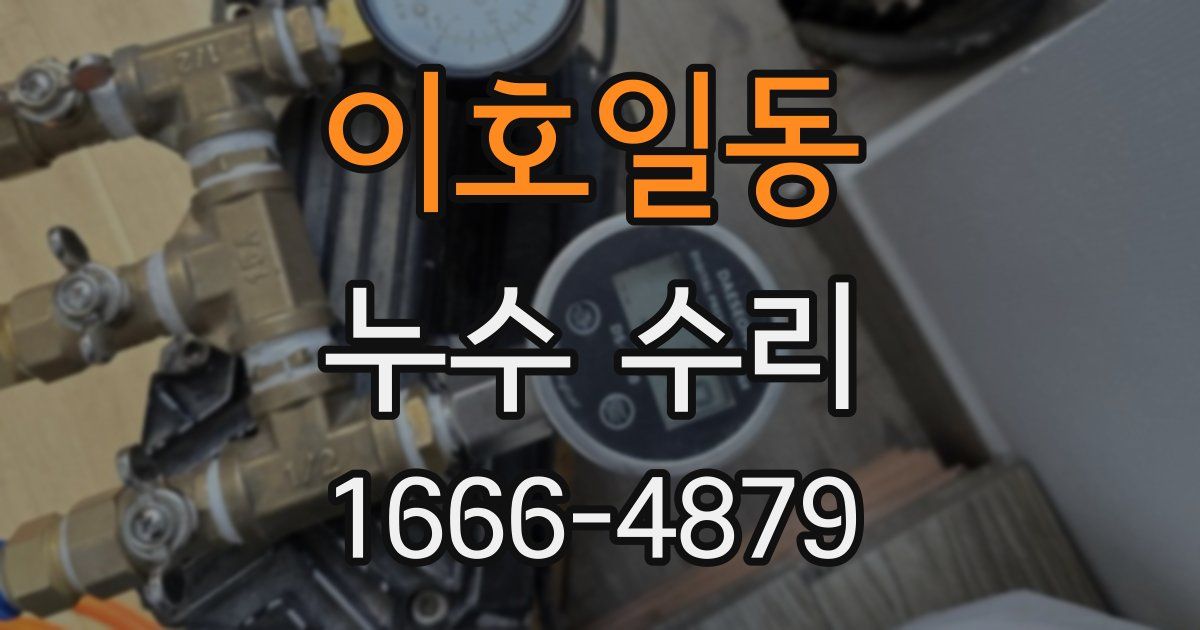 이호일동 누수 수리